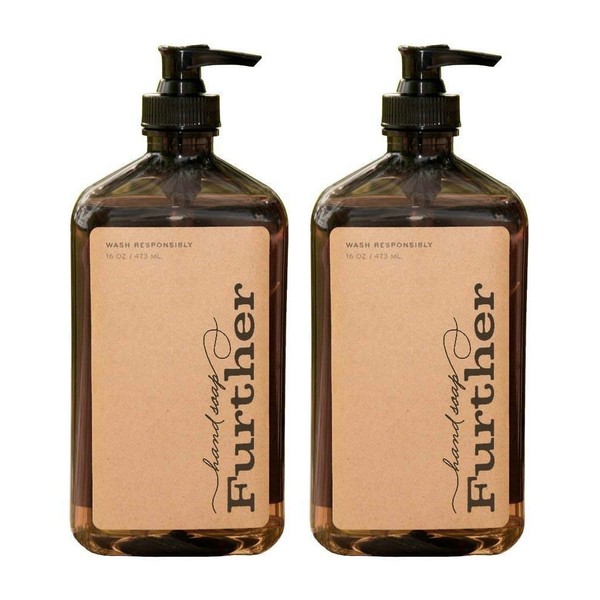 Further Glycerin Hand Soap, 16 Fluid Ounces (Pack of 2) - Sustainable, Natural Liquid Soap