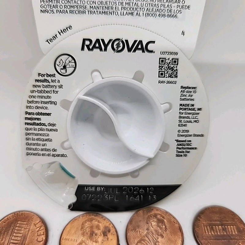 Rayovac #10 Hearing Aid Batteries 8 Pack NEW Size 10