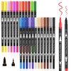 Peakness Dual Brush Pen Set, Felt Tip Pen Set, 24