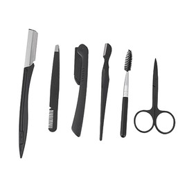 Stainless Steel Eyebrow Razor Set 6 Pieces Foldable Eyebrow Trimming Set and Scissors for Professional Makeup Grooming
