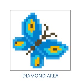 DIAMOND DOTZ Painting, Beginner Kit, Canvas, Butterfly Sparkle, 7.6 x 7.6cm