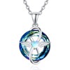 KINGWHYTE Infinity Necklace 925 Sterling Silver Angel Wings Crystal Pendant