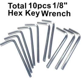 ZDingTech 10pcs 1/8 Allen Wrench sets,1/8" Hex Key Wrench set,allen key Door Key L Shaped hex wrench set with Long Arm.