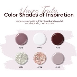 Modelones Polygel Set of 6 Colours Glitter White Purple Nude Grey Red Brown Elegant Lady Collection Poly Gel Nails DIY Set Quick Extension Building Acrylic Gel for Starter Nail Art DIY