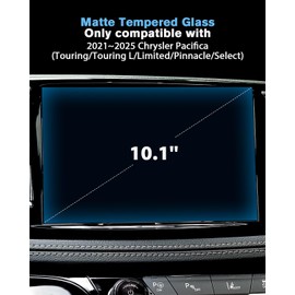 WEIPIN For 2021~2025 Chrysler Pacifica (Touring/Touring L/Limited/Pinnacle/Select) Screen Protector 10.1 Inch Matte Anti-Glare Tempered Glass Touchscreen *1 Accessories - No More Fingerprint