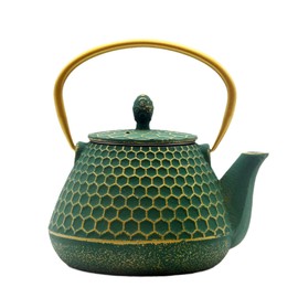 33.8oz Small Cast Iron Tea Kettle for Stovetop, Japanese Tetsubin Tea Pot Coated with Enameled Interior, Durable Cast Iron Teapot with Stainless Steel Infuser for Loose Tea and Tea Bags(1000ml)