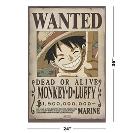 One Piece - TV Show Poster (Wanted: Monkey D. Luffy #2) (Size: 24" x 36")