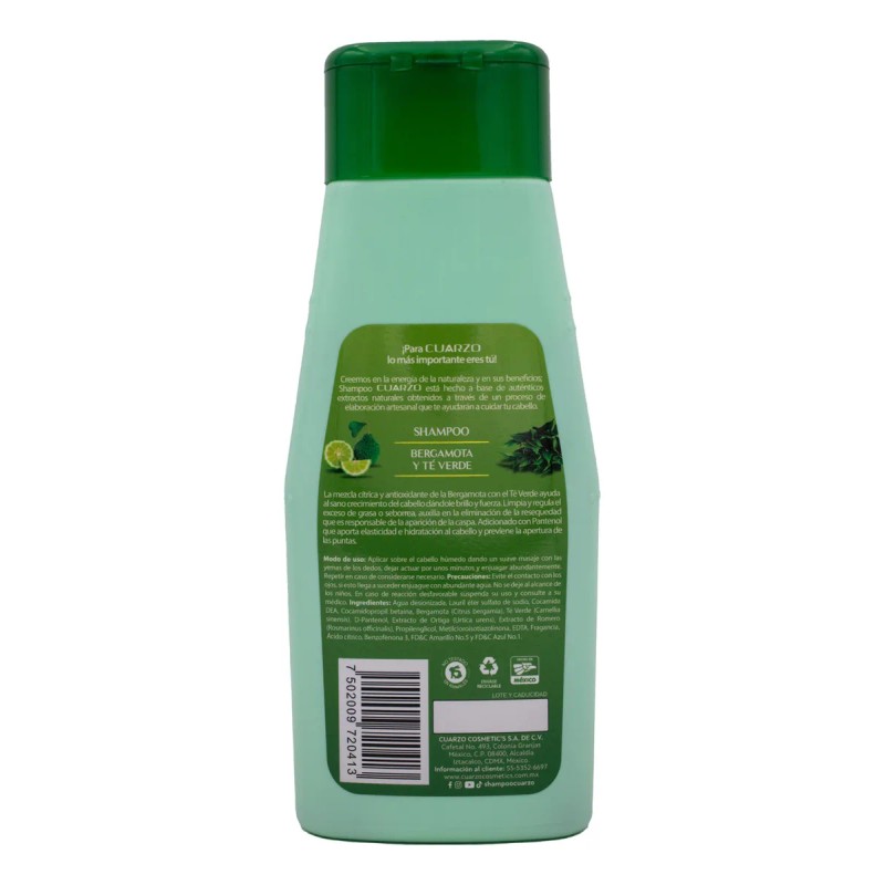 Shampoo Bergamota Y Té Verde Resequedad Cabello Fuerte