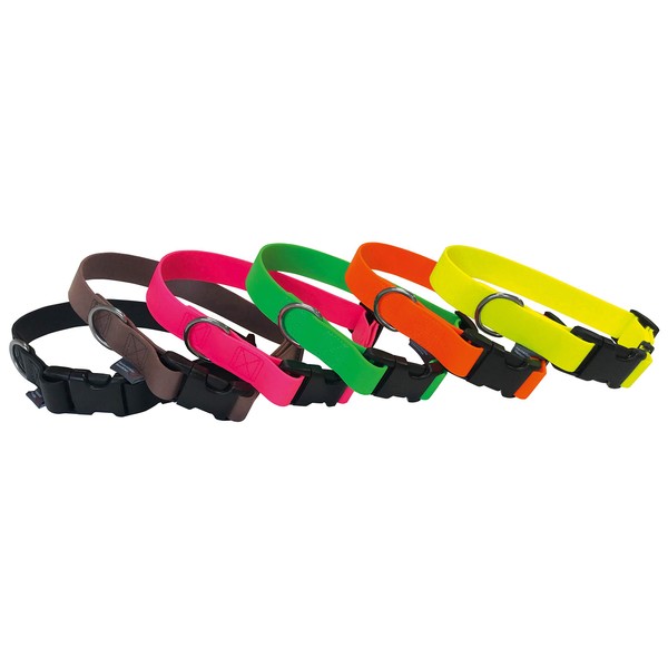 BioThane® 25mm Adjustable Collar with Clip Fastener - Neon Orange