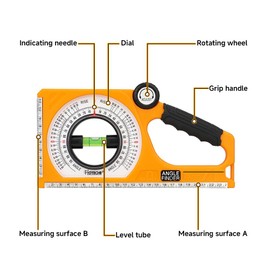 Hoteche Digital Inclinometer with Magnet | ±1° Precision | -130° to +130° | ABS & Aluminium