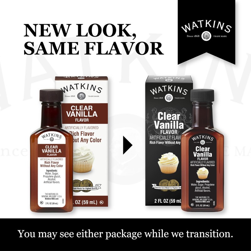 Watkins Clear Vanilla Flavor, 2 Fl. Oz. (Pack of 12)