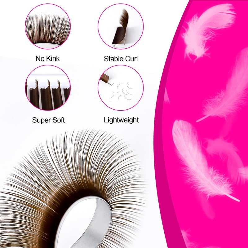TDANCE Dark Brown Lash Extensions Colored Lash Extensions 0.03/0.05/0.07mm C/D