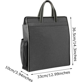enyuwlcm Oxford Zippered Document Bag with Handle File Tote Pouch Black