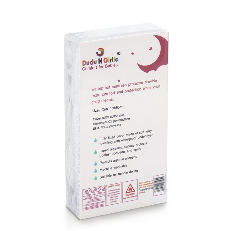 Dudu N Girlie Waterproof Crib Mattress Protector - Terry Towel