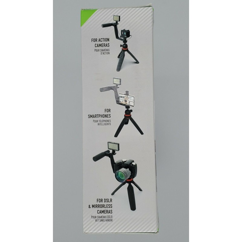 DIGIPOWER Super Star Essential Vlogging Kit, with LED Light, Microphone,