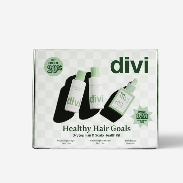Divi Healthy Hair Goals Kit – Travel-Size Volumizing Shampoo, Conditioner,