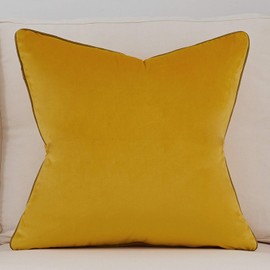 Avigers 18 x 18 Inch Yellow Gold Leather Striped Lines Velvet Cushion Case Luxury Modern Throw Pillow Cover Decorative Pillow for Couch Living Room Bedroom Car