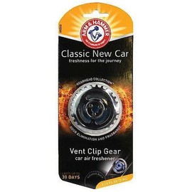 Arm & Hammer AH7000G Gear Head Vent Clip Air Freshener, New Car, Gear