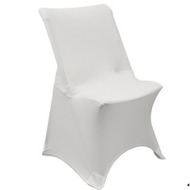 YOUR CHAIR COVERS - Spandex Lifetime Folding Chair Cover - White, Stretch Fitted Lifetime Folding Chair Seat Cushion Cover, Removable Washable Furniture Protector Slipcovers