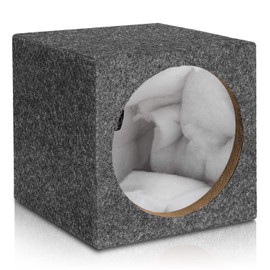 Facmogu 10in Gray Carpet Unloaded Box, Vented Speaker Enclosure with Great High-Density Fibreboard Sturdy Construction, Ported Subwoofer Box with Sound-Absorbing Cotton & Premium Carpeted Finish