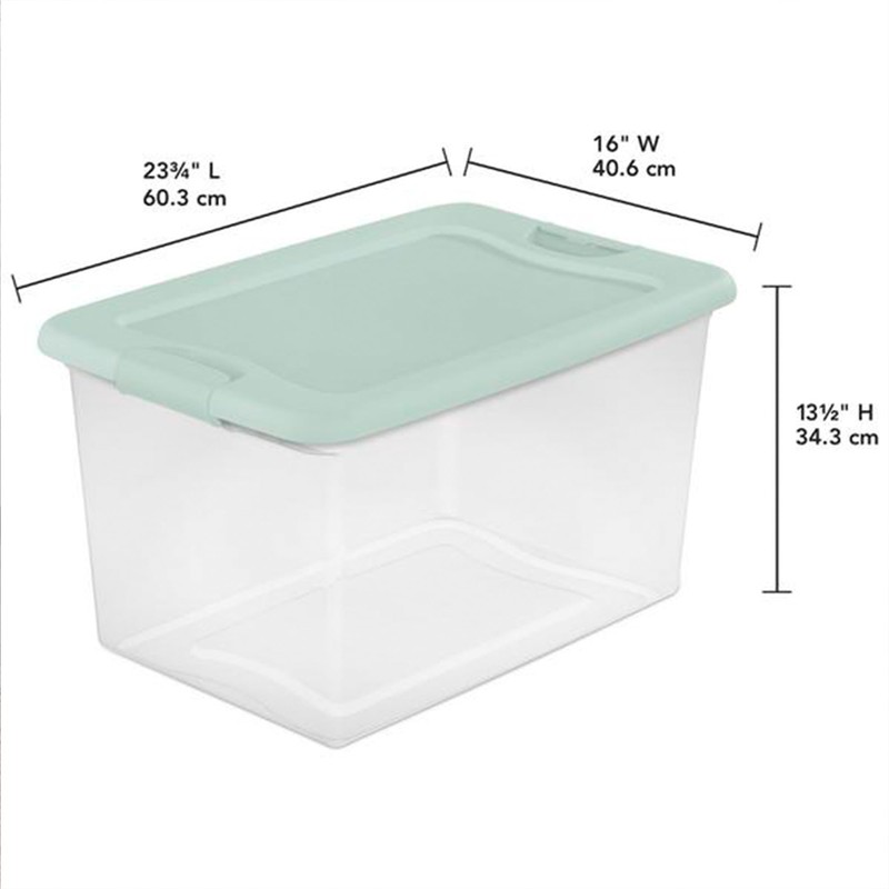 Sterilite 6 Pack Latching Box, Clear Plastic Stackable Storage Bin