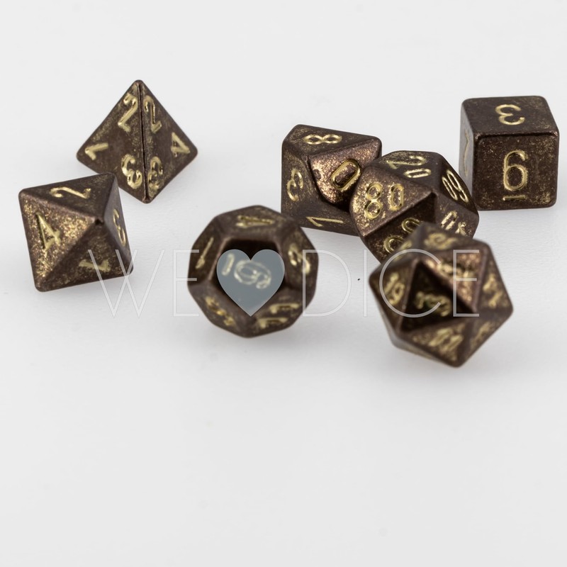 Mini Metallwürfel - Zwergengold - 7 Teile Set - Made