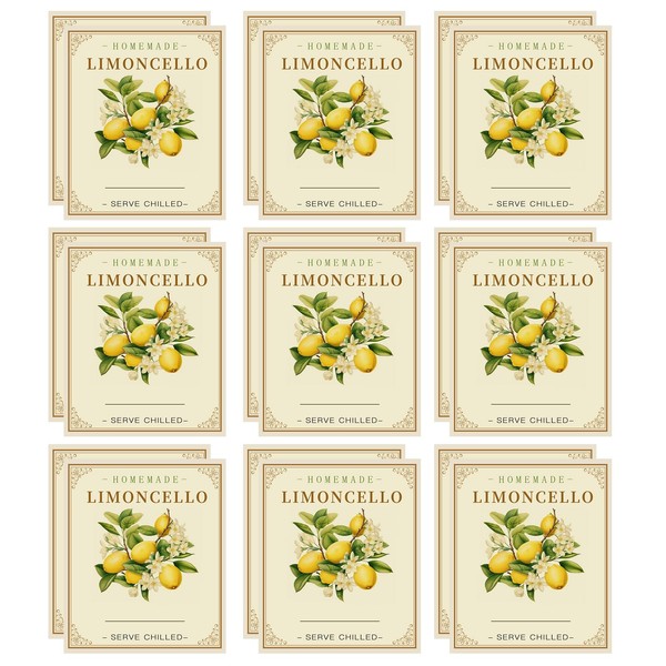 Limoncello Labels for Homemade Limoncello Bottle,20 PCS Limoncello Glass Brewing