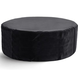 Round Hot Tub Cover,420D Polyester Waterproof Spa Covers for Hot Tub,Heavy Duty Oxford Inflatable Spa Cover,Swimming Pool Cover,UV Protection & Windproof (Black, 74.8''x27.5'')