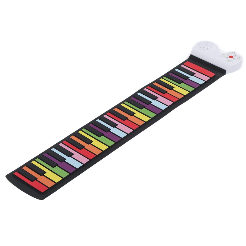 Roll Up Piano 49 Keys Kids Flexible Rainbow Keyboard Portable