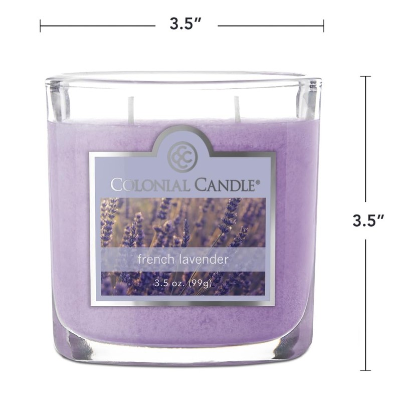 Colonial Candle French Lavender Scented Jar Candle, 2 Wick, 3.5
