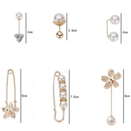 6 PCS Modesty Pin, Pin for Women -Multi-Purpose Fantastic Clip Clasps to Secure and Decorate Clothes