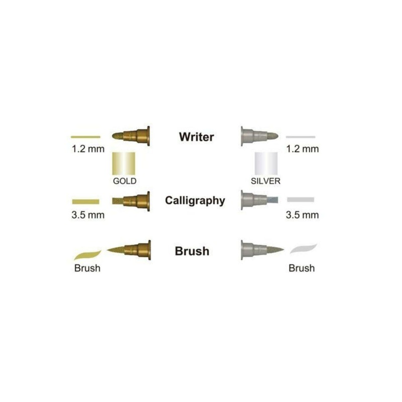Kuretake Zig MS3VGS Memory System Gold & Silver Marker Set