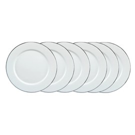 Granite Ware 8-Inch Enameled Steel Dinner Plate Set - Set of 6 Everyday Dinnerware, Ideal for Camping, Kitchen - Dishwasher Safe (Speckled White)