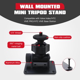 BSDLIET Wall Mount 1/4 Screw Mini Tripod Stand Holder for Valve Index/HTC Vive/Vive PRO Base Station-Equipped with Strong Double- Sided Adhesive and Screw Set