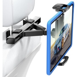 TRYONE Tablet Holder, Car Holder, Headrest Mount, Telescopic Arm, Smartphone Holder, Rear Seat 4.9 - 12.9 Inches, Telescopic Arm Stand, 360 Degree Rotation, Compatible with Notebook Type Cases, Compatible with Tabureto Horuda, Mounting Range Approx. 2.0 