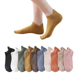 Norther30° Womens Cotton Ankle Socks Low Cut Socks for Women No Show Socks Cotton Casual Socks Non Slip Flat 10Pairs (US, Numeric, 5, 9, Regular, Regular, MultiColor-B)