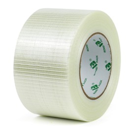 BOMEI PACK Filament Strapping Tape, 1 Piece 75mm x 50m, Clear, Reinforced Fiberglass Tape, Filament Tape, Fiberglass Reinforced Packing Tape, Thread Strengthening