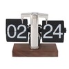 Flip Desk Clock, Auto Mechanical Flip Clock, 24H Wood Base