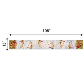 Sambosk Fall Pumpkin Table Runner, Farm Apple Truck Autumn Thanksgiving Table Runners for Kitchen Dining Coffee or Indoor and Outdoor Home Parties Decor 13 x 108 Inches SK087