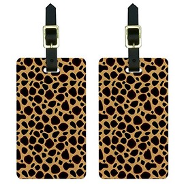 Cheetah Print Luggage Tags Suitcase Carry-On ID Set of 2