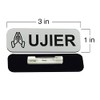 Ujier 1 x 3" Name Tag/Badge, Brushed Gold, Praying Hands