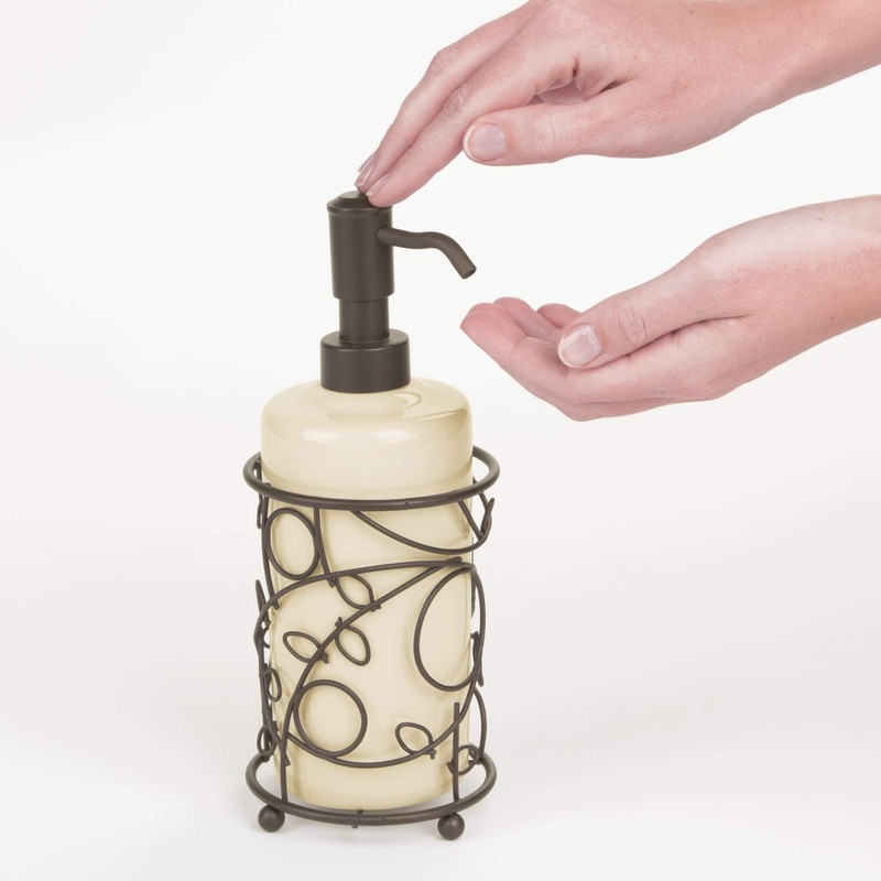 interDesign Twigz Colección para Baño Dispensador de Jabón, Color Vainilla/Bronce