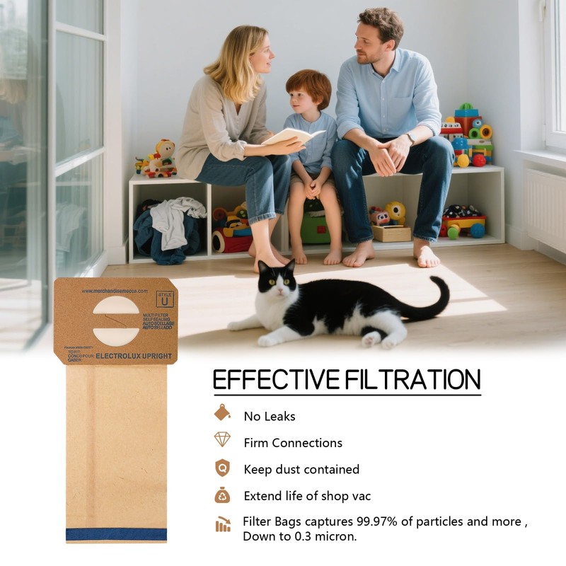12-Pack Replacement Micro Filtration Vacuum Bags for electrolux Upright Style