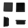 sourcingmap 12 Pieces Black Plastic Square Blanking End Caps Inserts