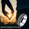 POPLYKE Fidget Rings for Anxiety for Women Sterling Silver Filigree