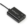 StarTech Slim Mini Jack Headphone Splitter Cable Adapter - Black