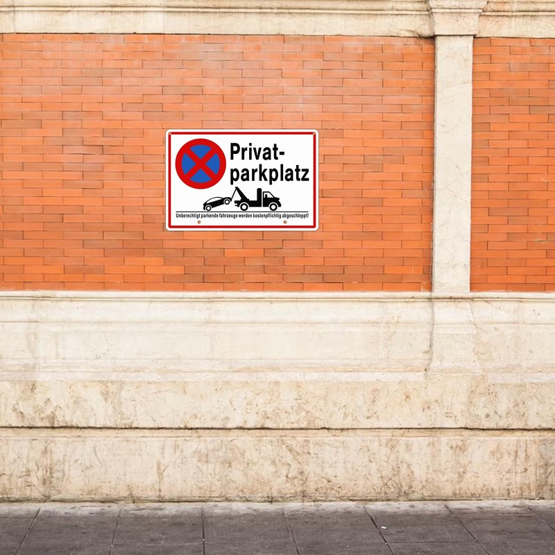 SINMAO Private Parking Sign with Post Holder Aluminium 30 x