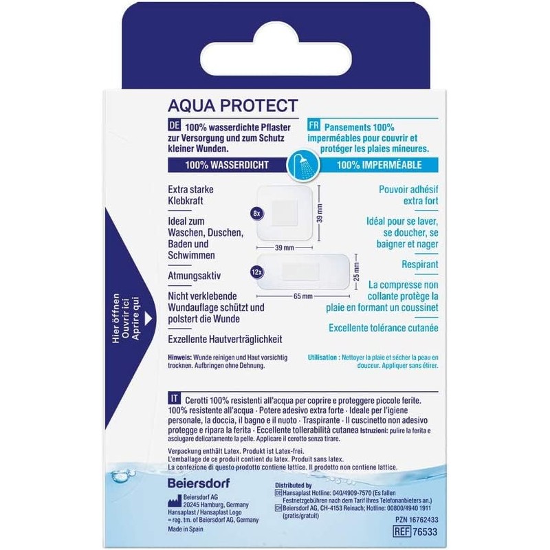 Hansaplast Hansaplast Aqua Protect Plasters - Waterproof Wound Plasters with