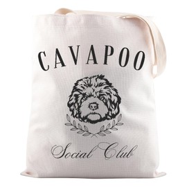 JNIAP Cavapoo Gift Cavapoo Social Club Tote Bag Dog mom Gift For Cavapoo lover (Cavapoo Social Tote Bag)