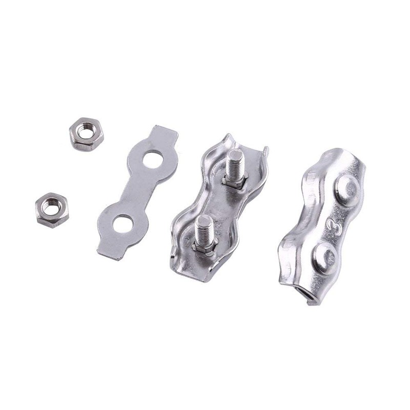 Pack of 10 Wire Rope Clips 3 mm M3 Duplex